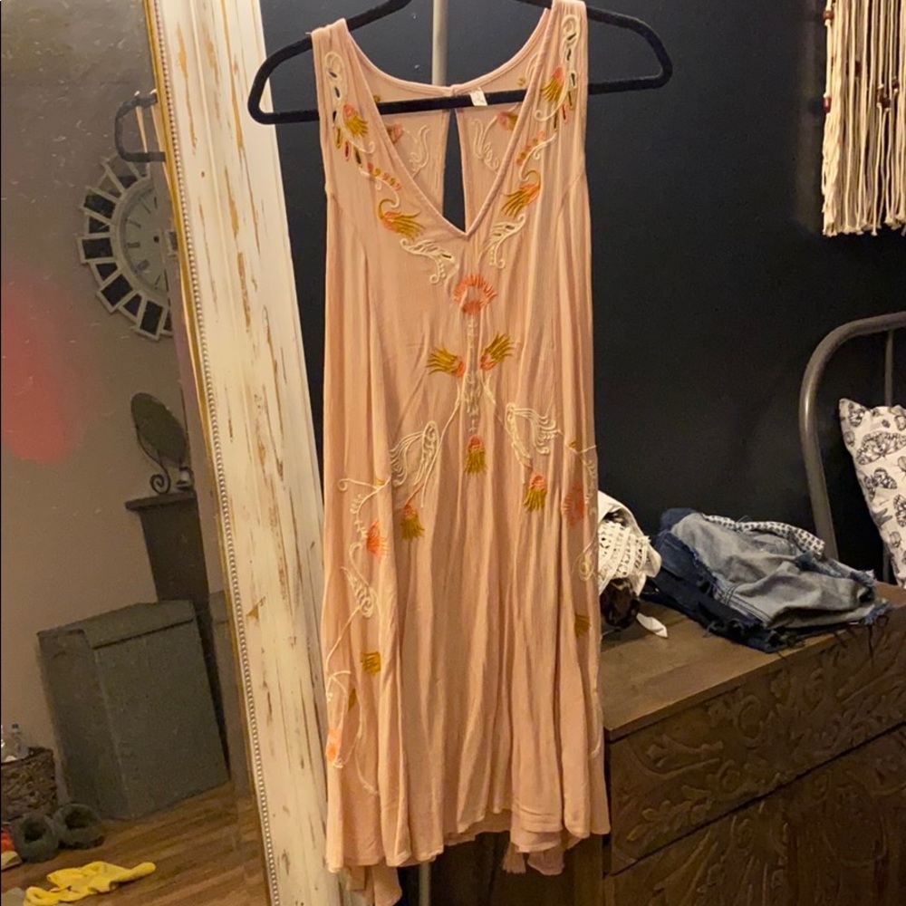 FREE PEOPLE BLUSH COMBO DRESS